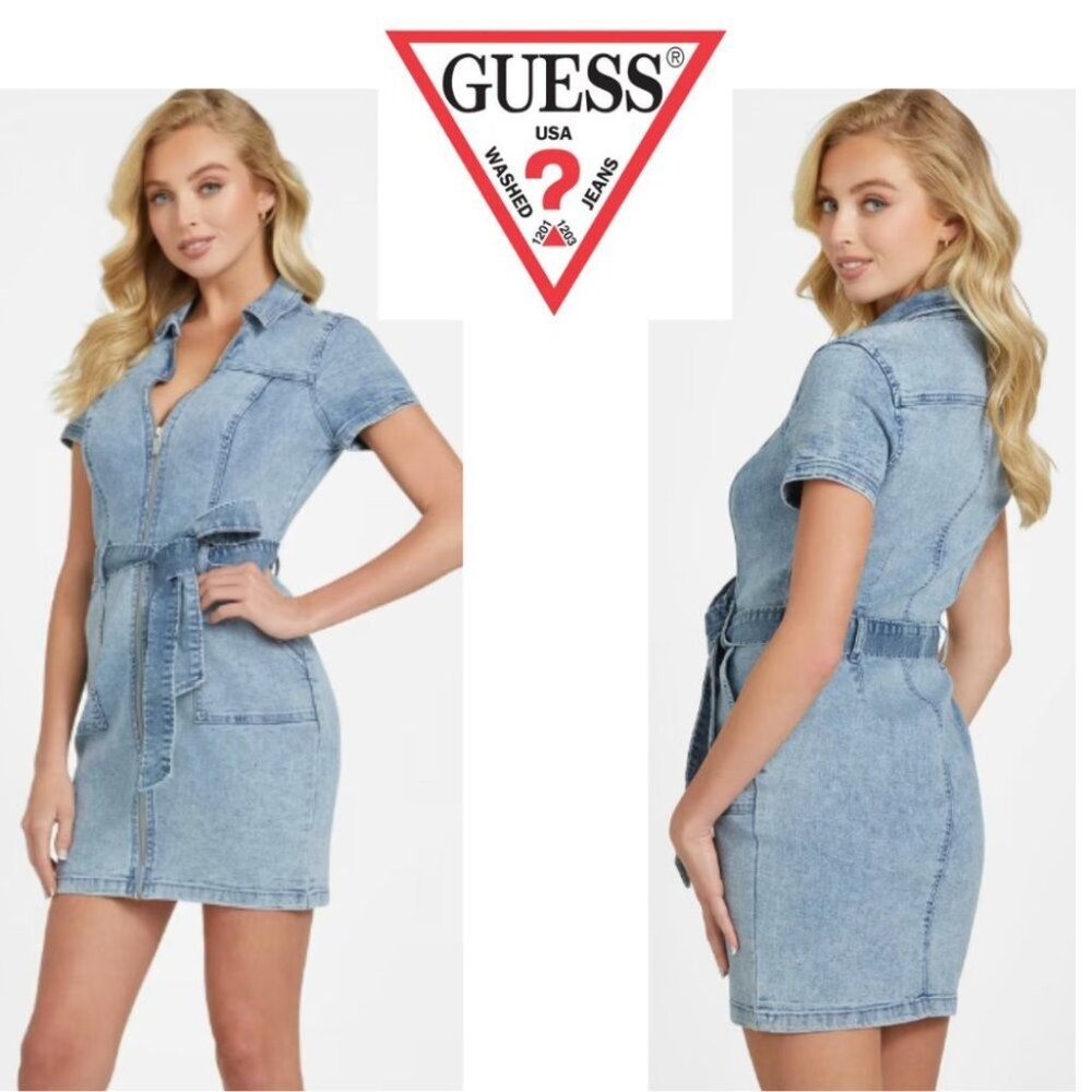 GUESS Odessy Belted Denim Dress